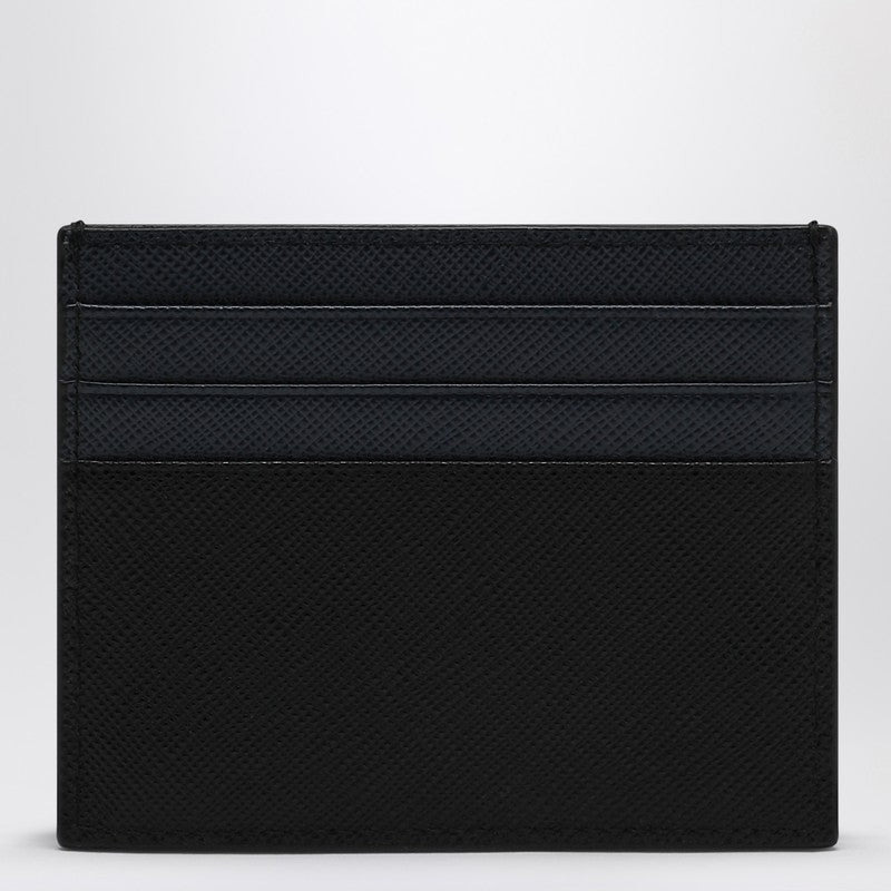 Prada Card Holder In Saffiano Blue/Black Men - 2