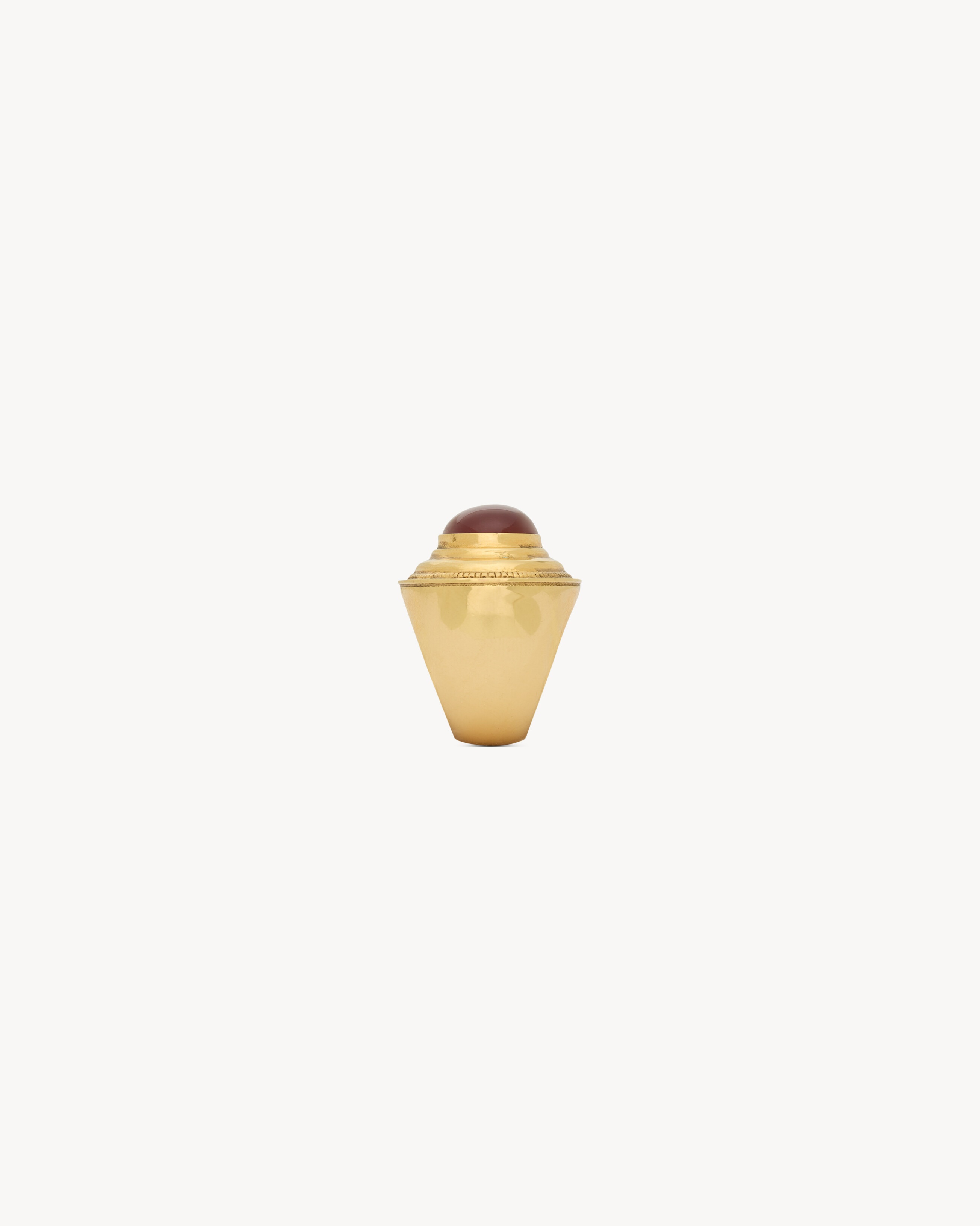 CABOCHON DOME RING IN AGATE AND METAL - 3