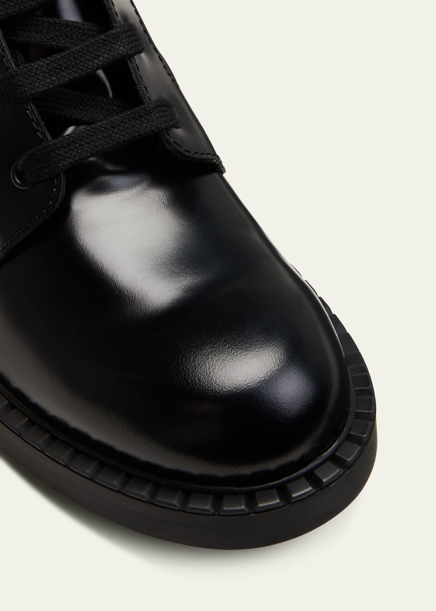 Men's Nylon & Leather Triangle Logo Combat Boots - 5