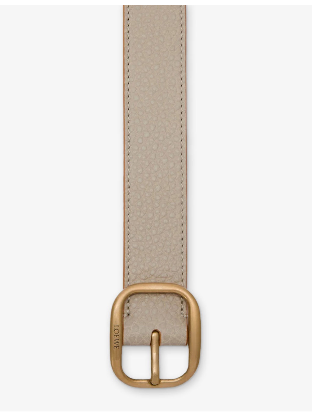 Rounded-Buckle Leather Belt - 2