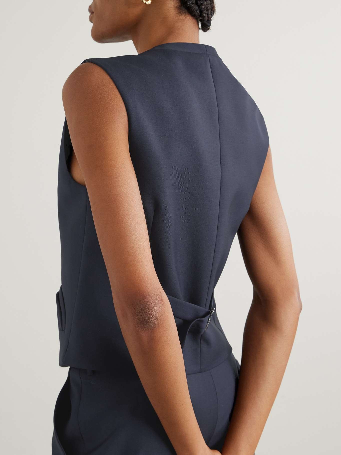 First Class Feral wool and mohair-blend vest Navy - 4