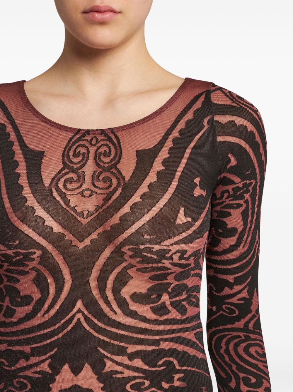 paisley-print bodysuit - 3
