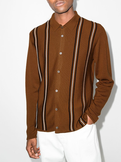 Wood Wood stripe pattern button-up cardigan outlook