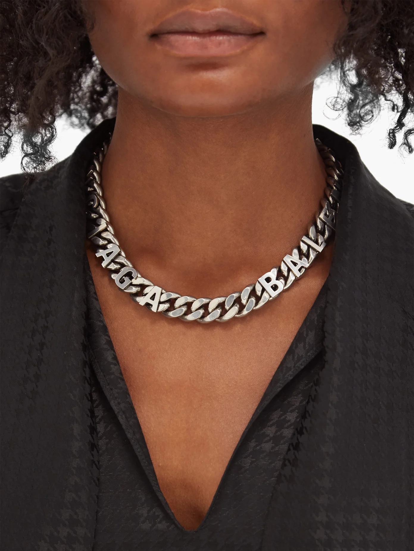 Logo-chain choker necklace - 2