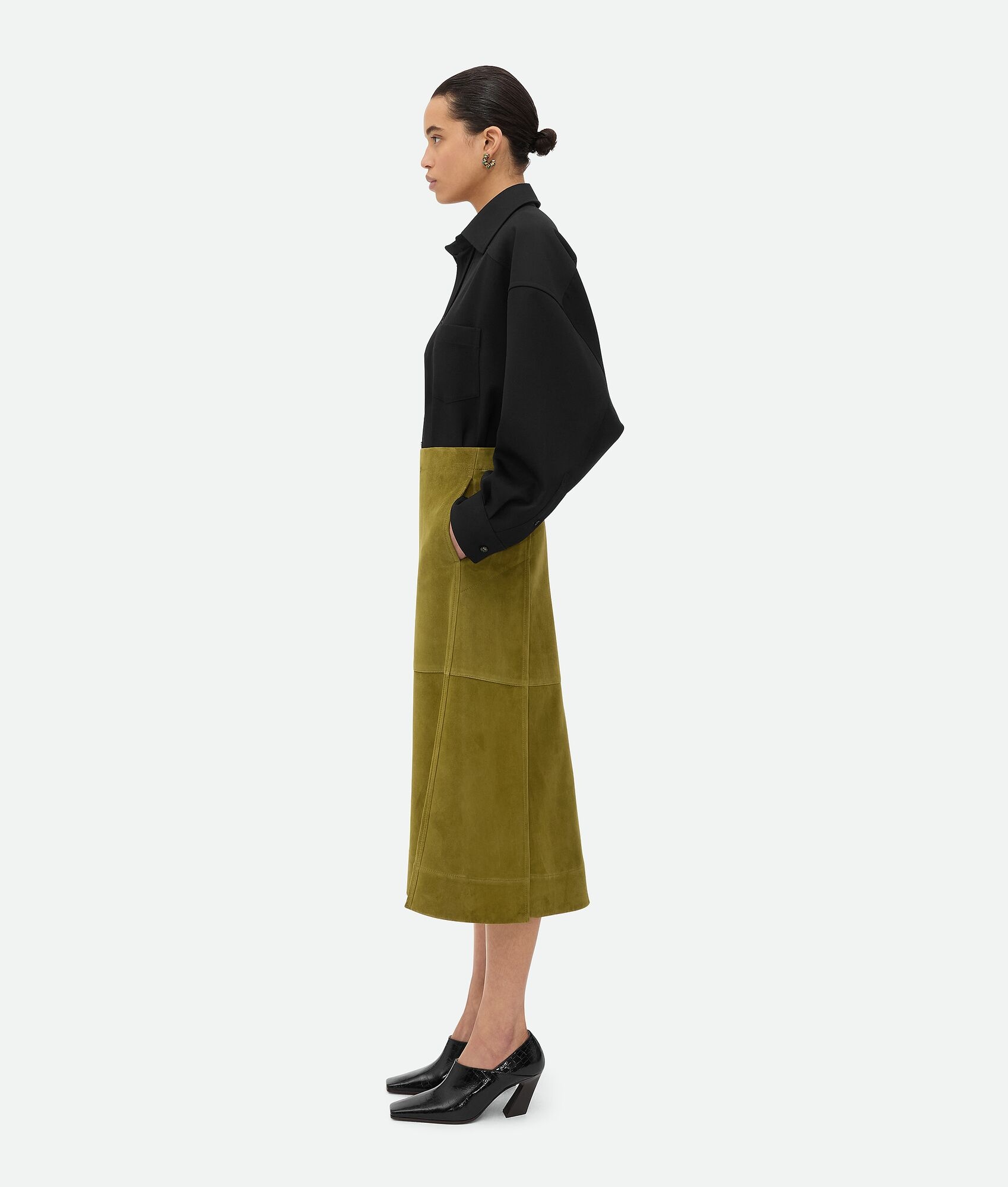 Suede Leather Skirt - 2