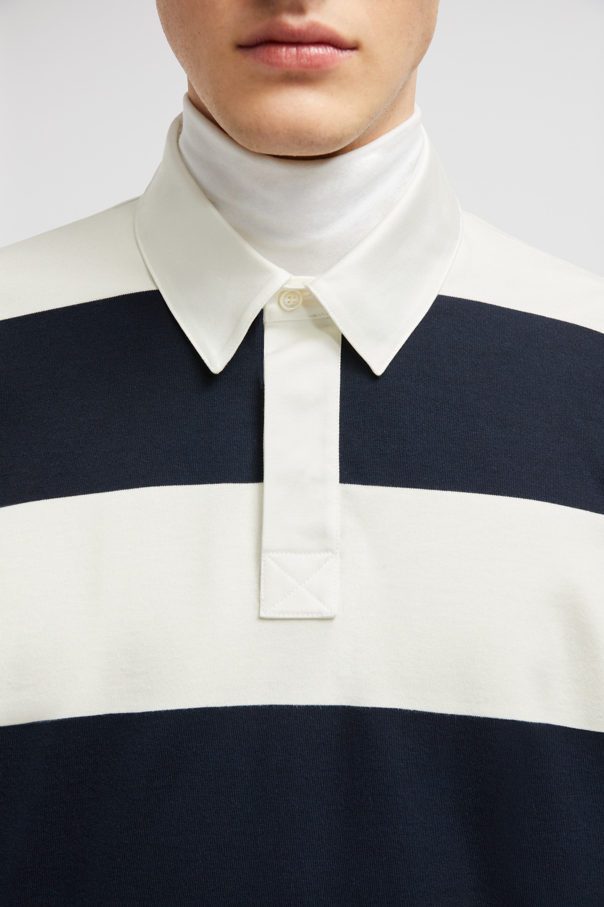 Striped Long Sleeve Polo Shirt - 7