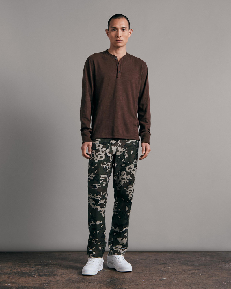rag & bone Classic Flame Long Sleeve Henley Cotton T-Shirt outlook