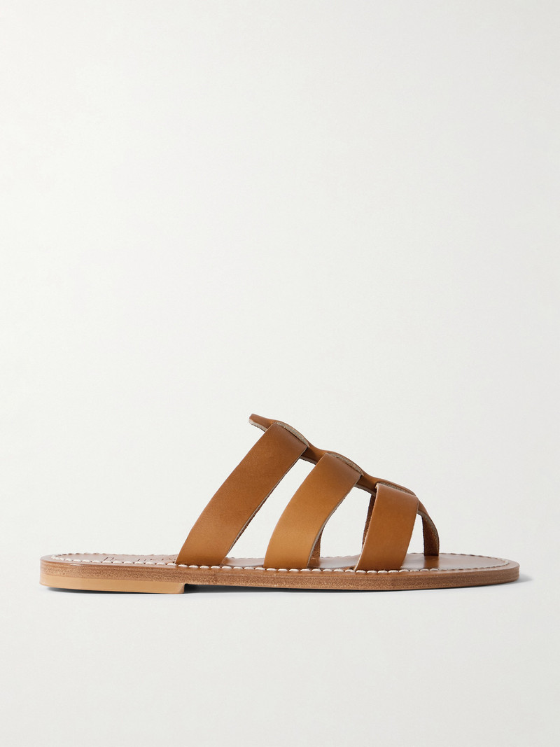 Dolon Cutout Leather Slides 1