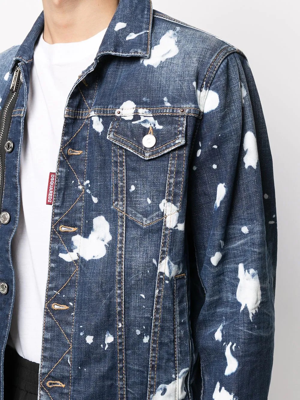 paint splatter denim jacket - 5