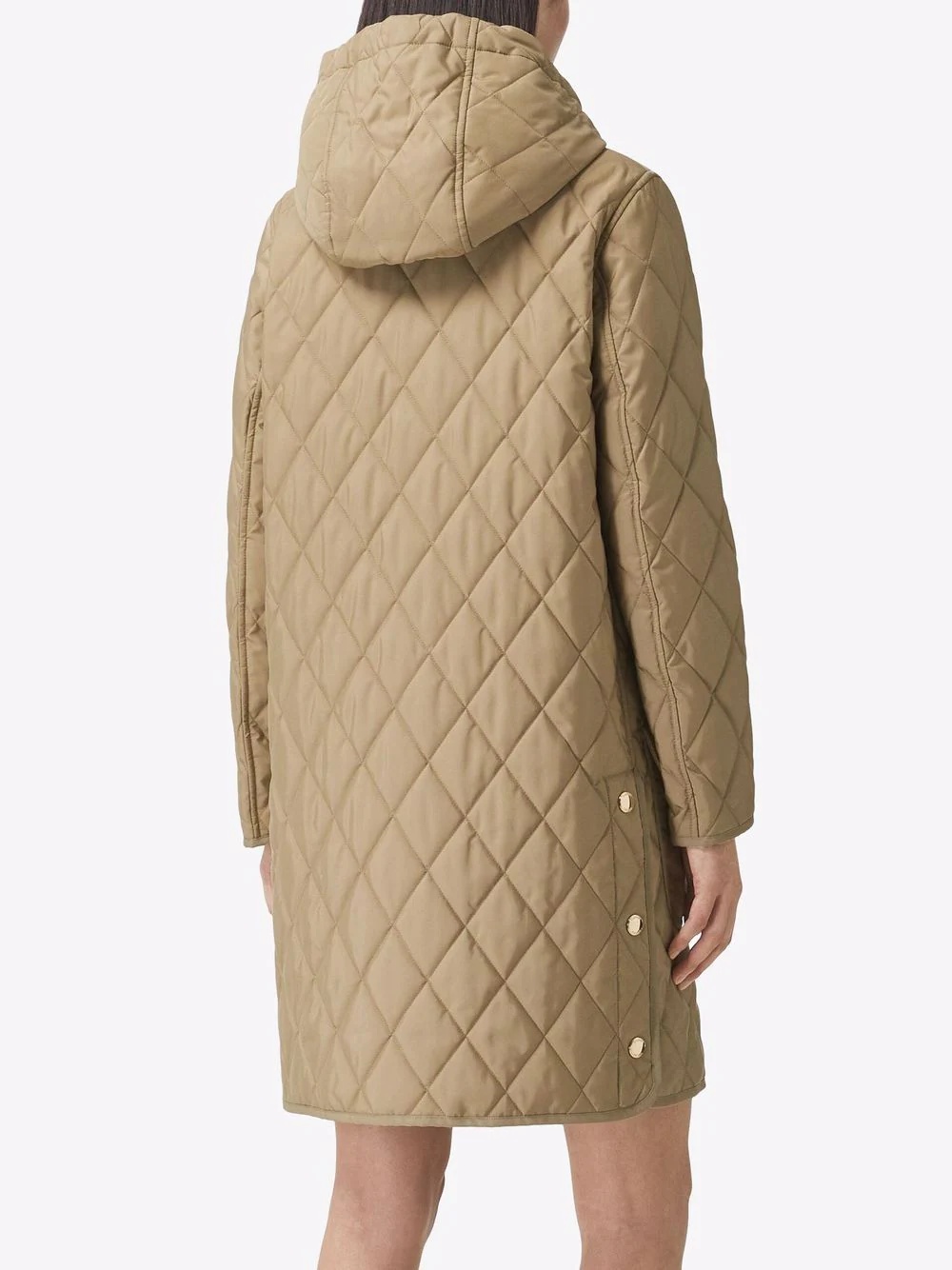 diamond-quilted hooded coat - 4