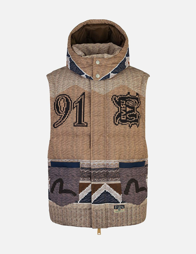 Allover Chimayo Tapestry Knit Print Regular Fit Down Jacket 7