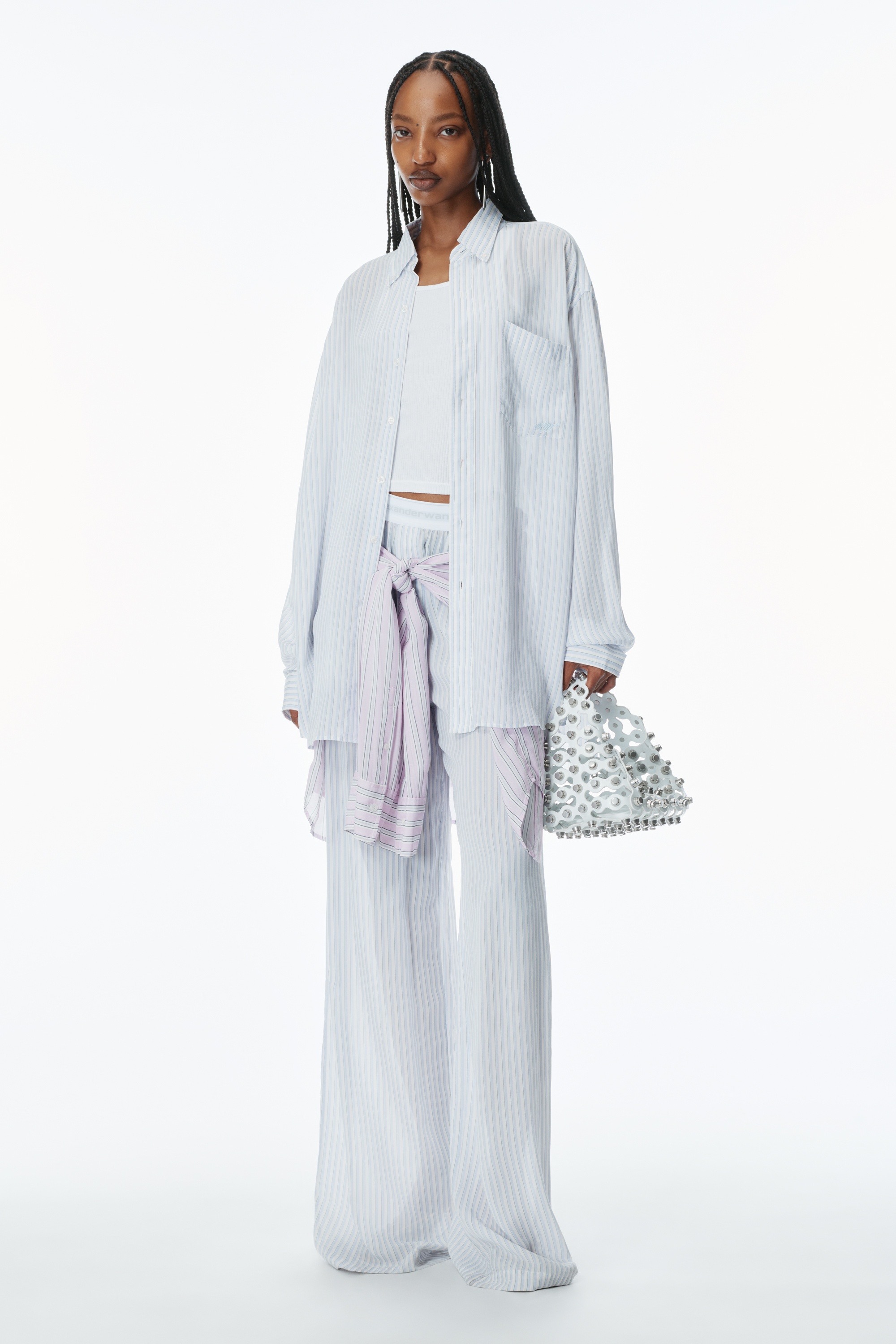 Oversize Silk Chiffon Shirt - 5