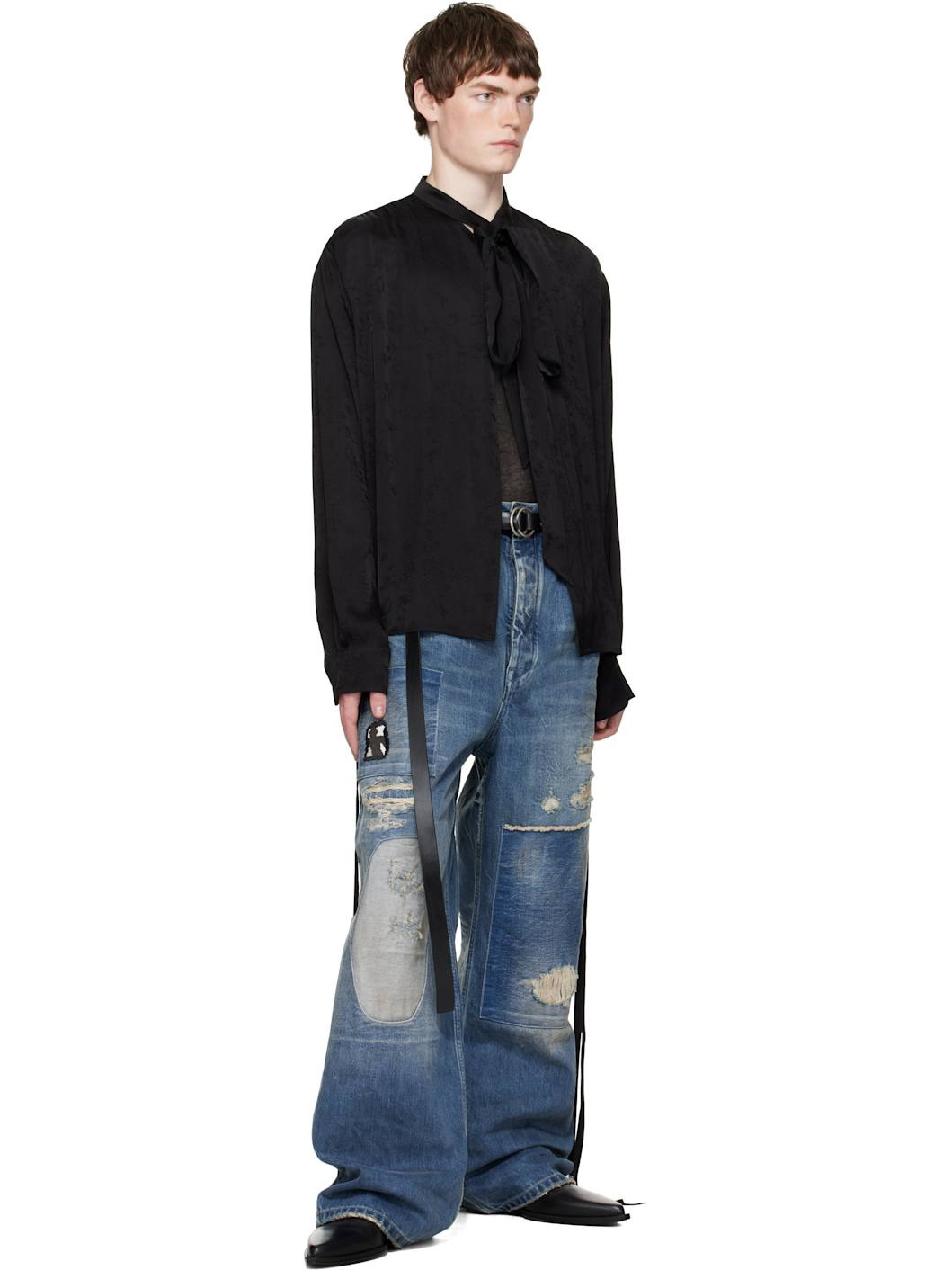 Black Marek Leather Belt - 2