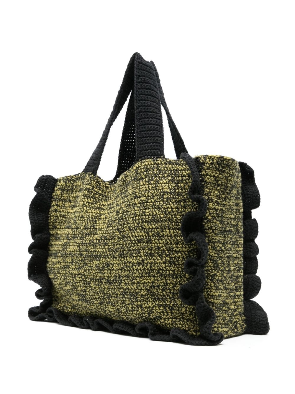 logo-embroidered knitted tote bag - 3