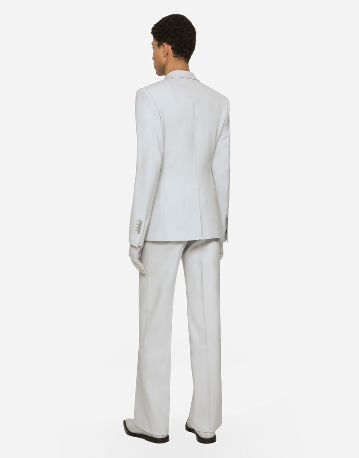 Stretch wool twill pants with straight leg - 3