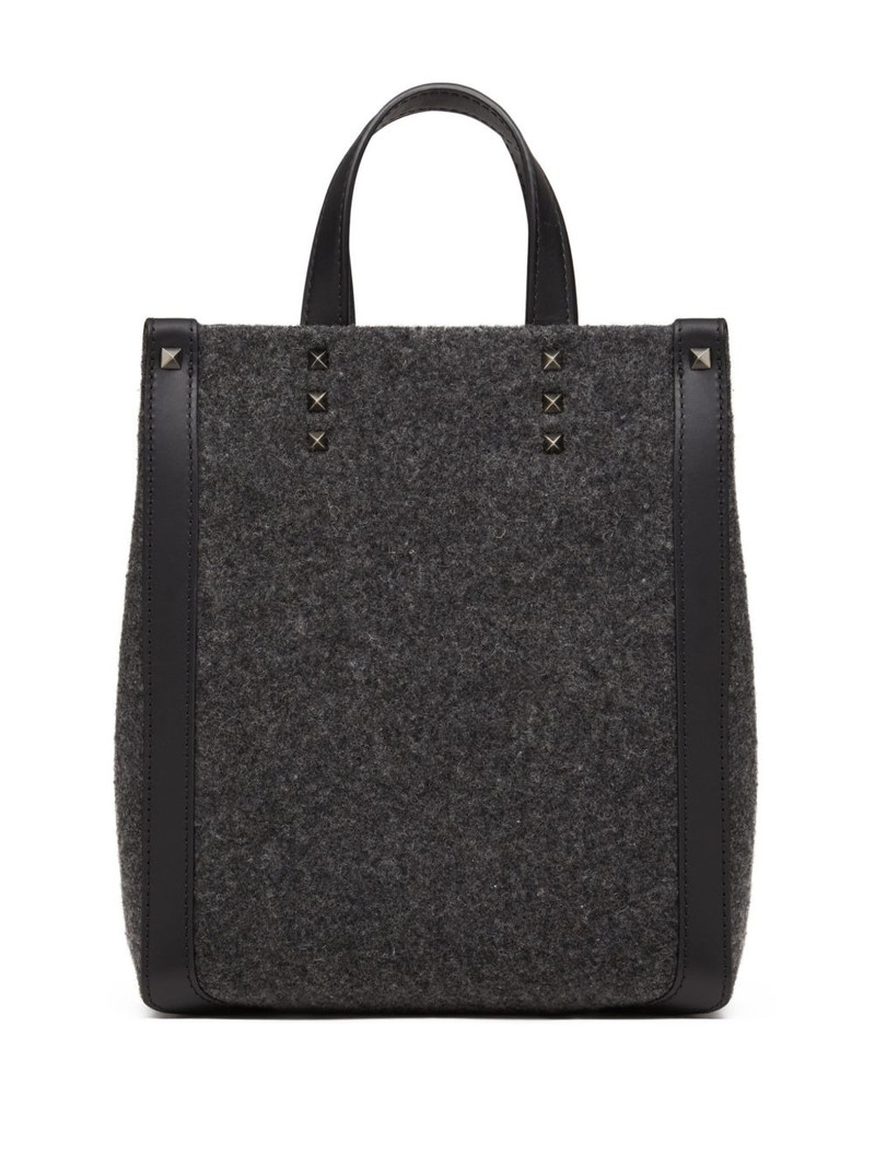 Valentino Rockstud-embellished logo tote bag outlook