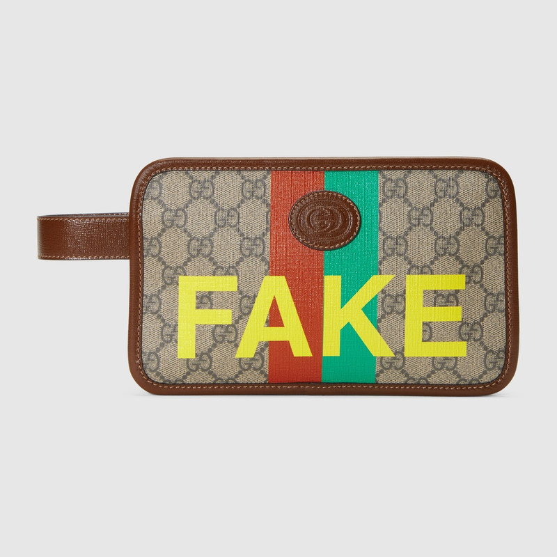'Fake/Not' print cosmetic case 1