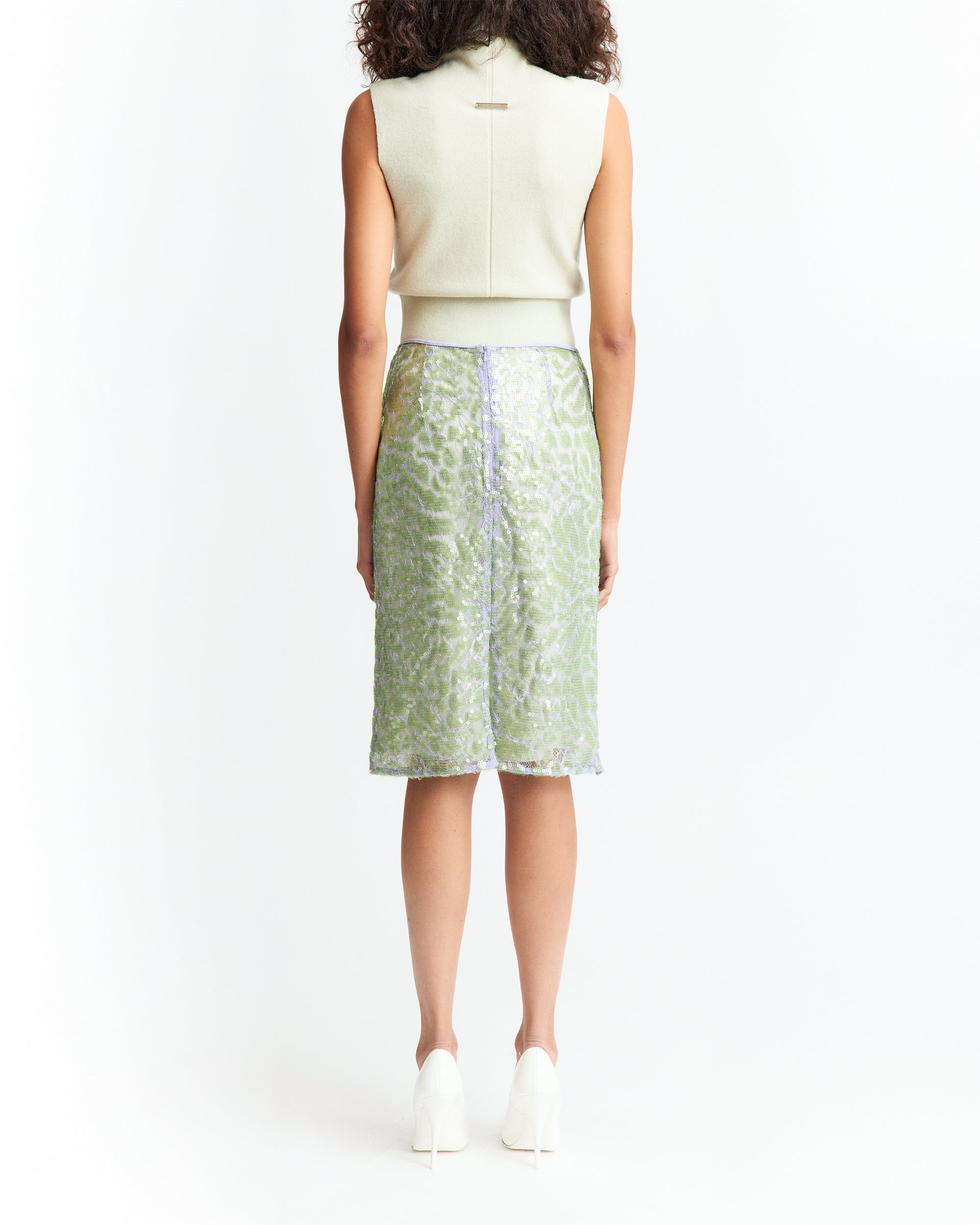 ELICE MIDI SKIRT IN LACE SEQUIN - 4