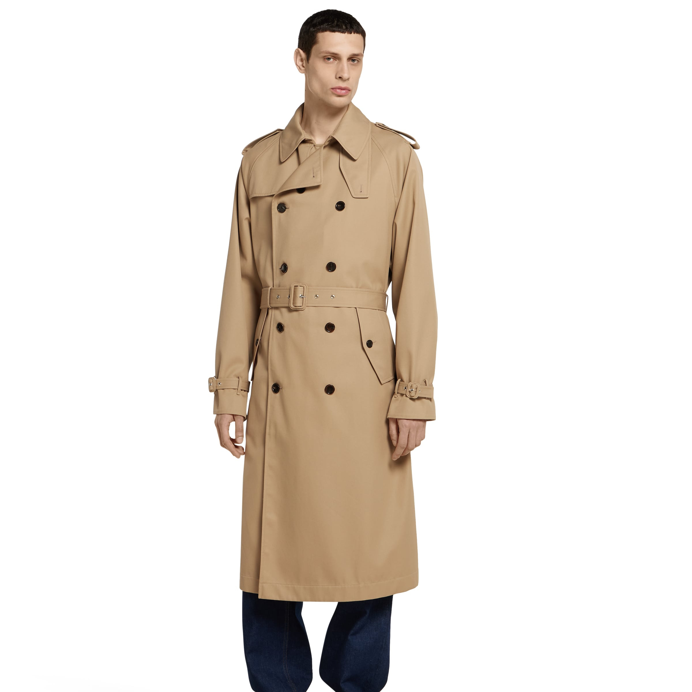 Cotton gabardine trench coat - 3