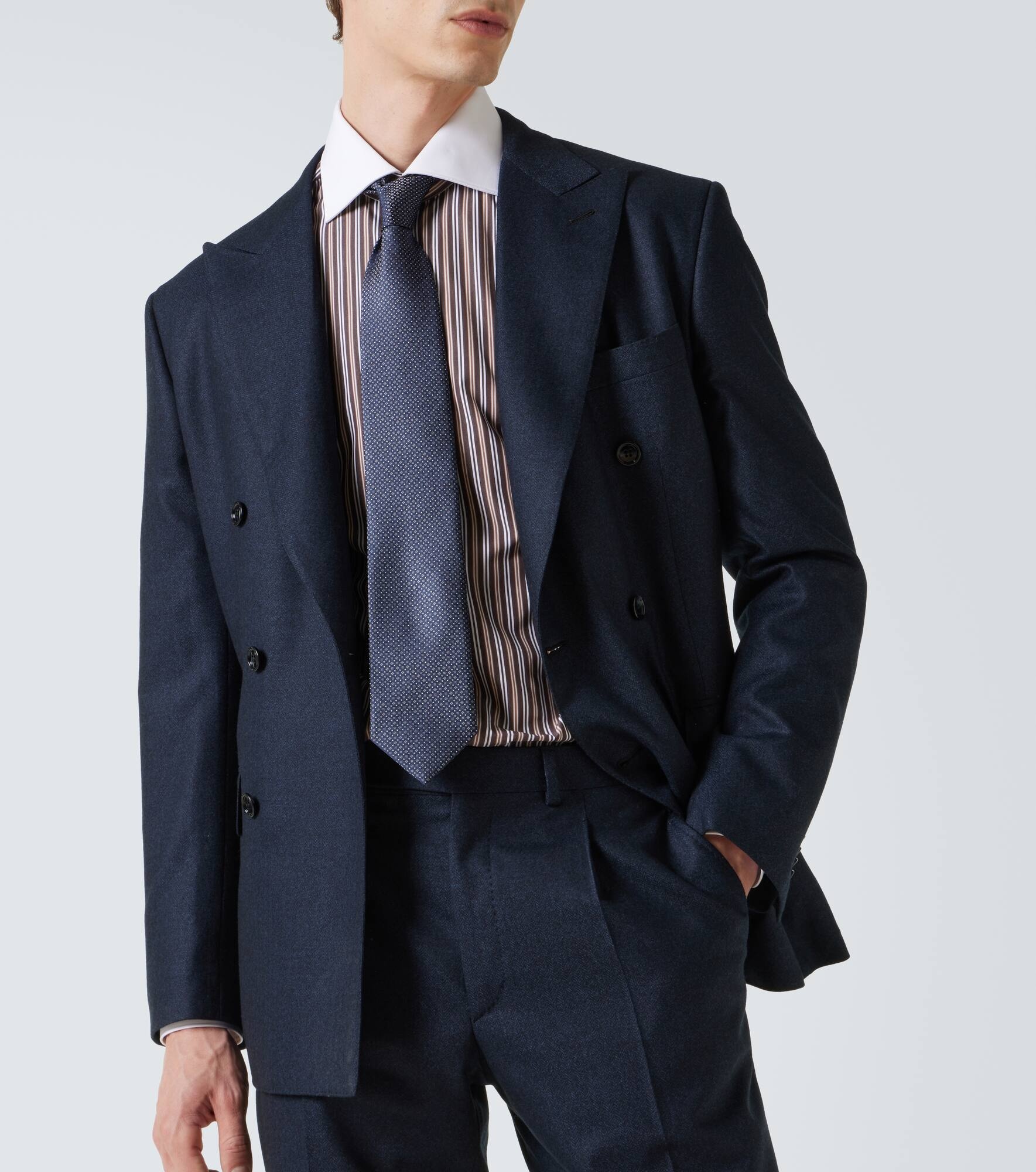 Herringbone wool flannel suit - 7