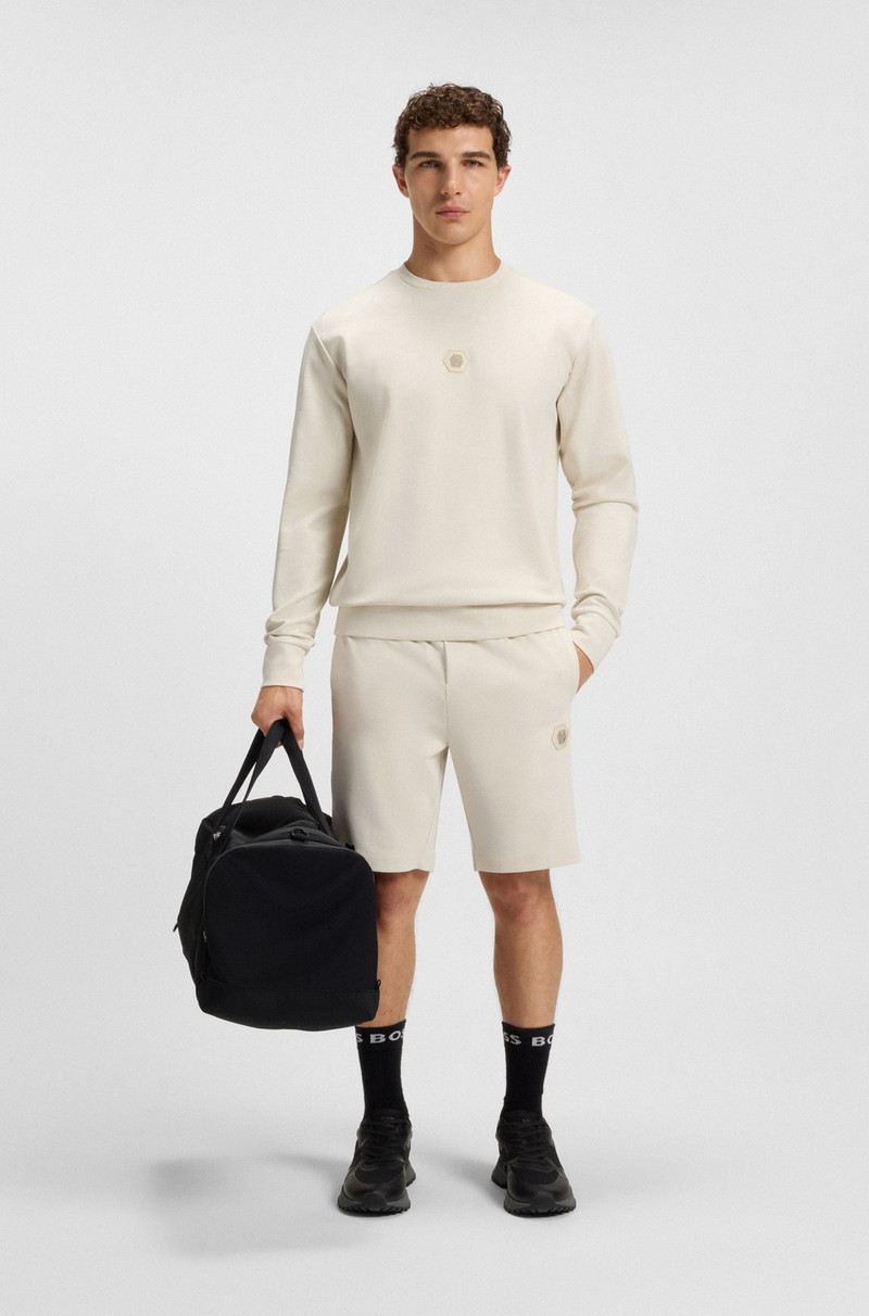 BOSS COTTON-BLEND SWEATSHIRT WITH DOUBLE B MONOGRAM outlook