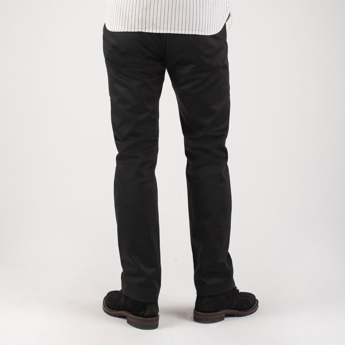 IH-721-BLK 9oz Mercerised Selvedge Cotton Slim Tapered Chinos - Black - 3