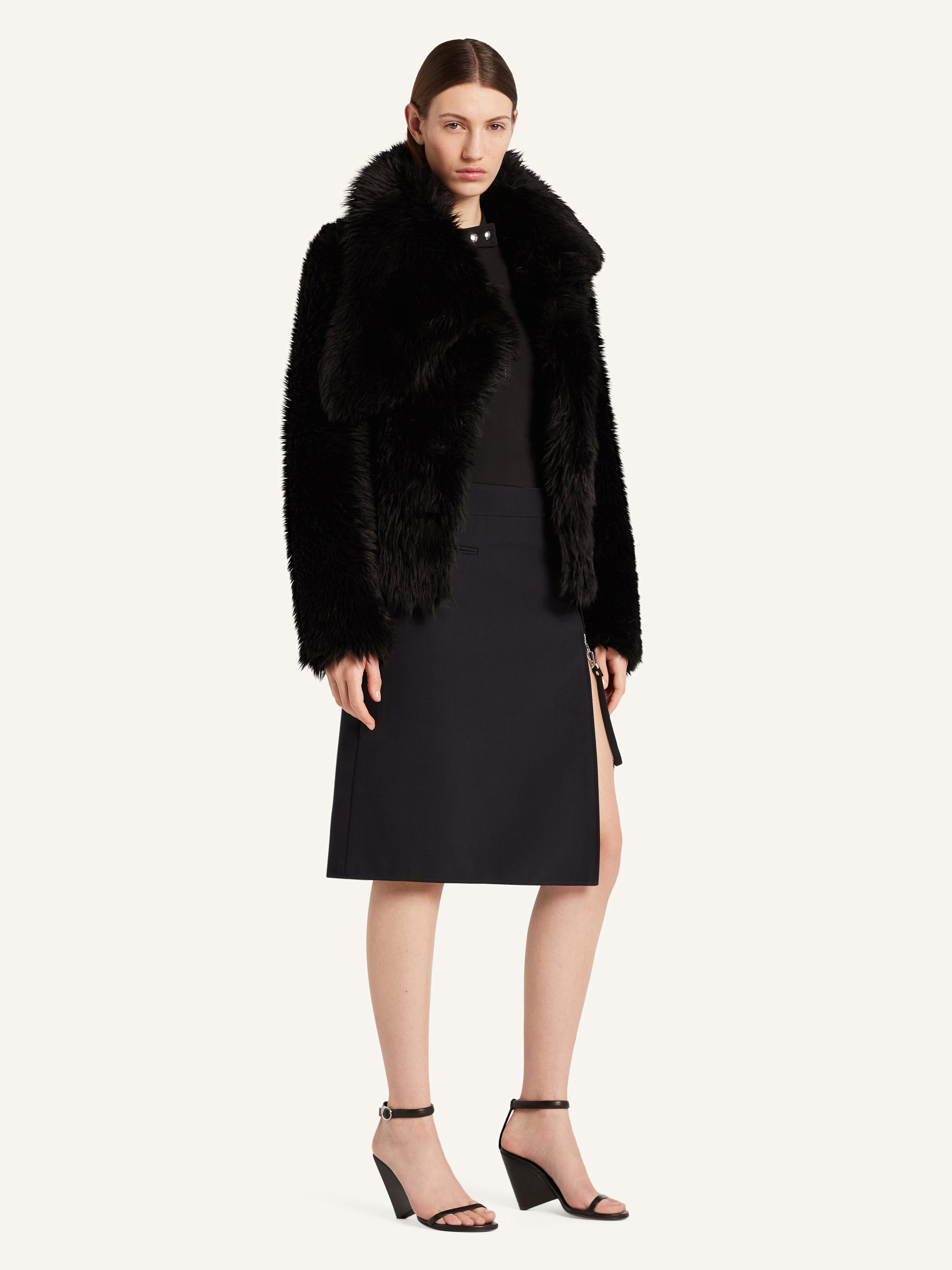 SHEARLING BELTED COAT - 4