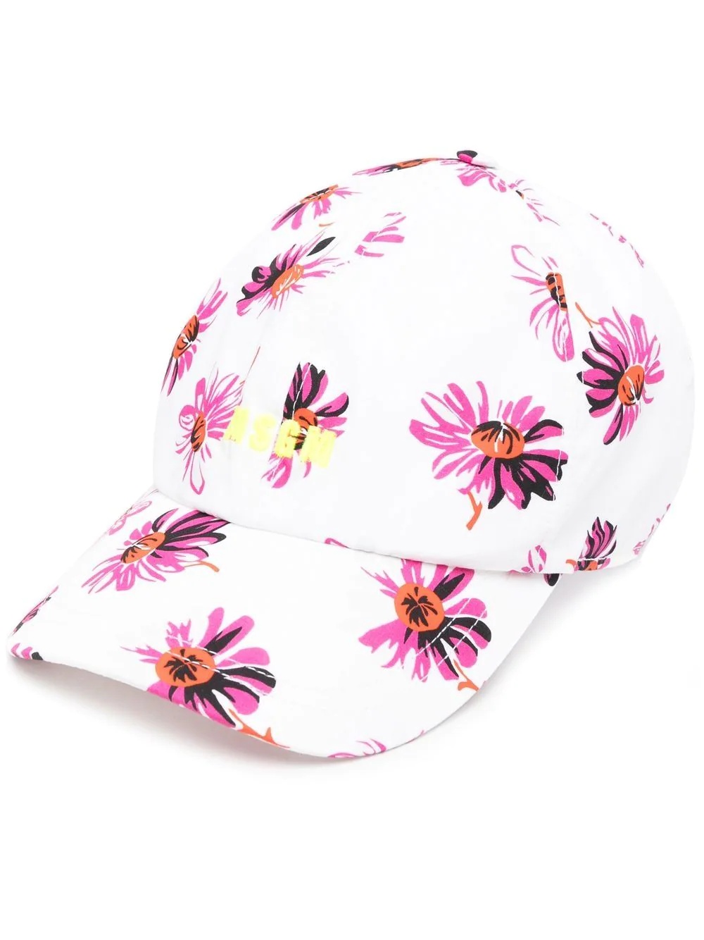 floral-print embroidered-logo cap - 1