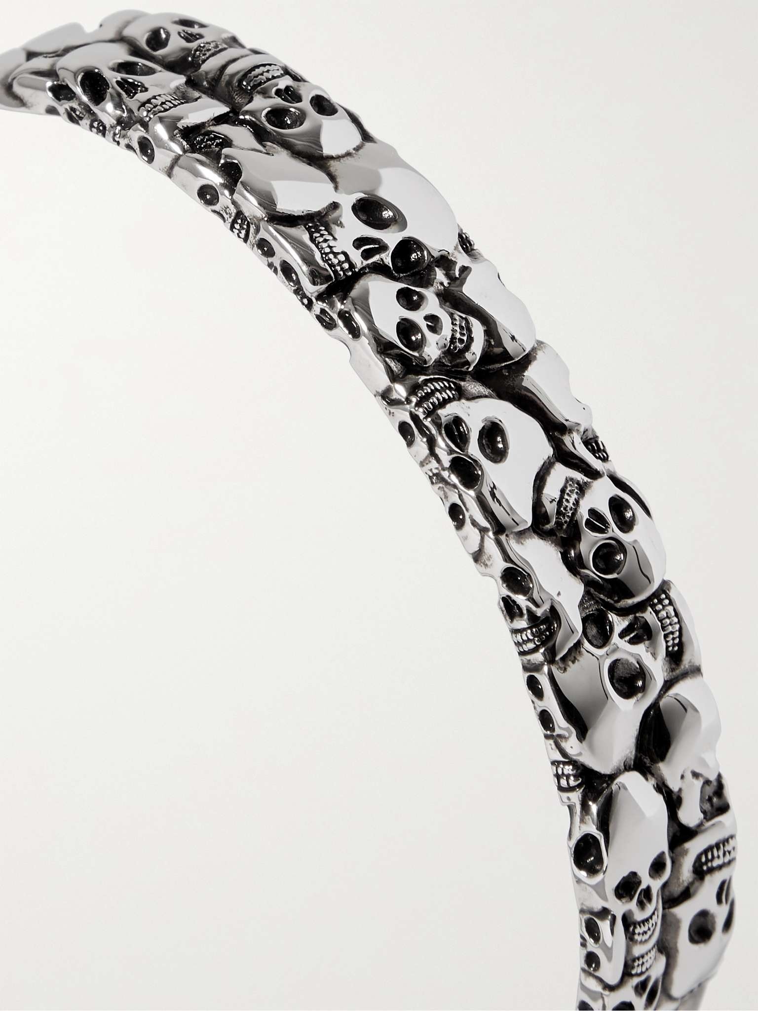 Skull Burnished Silver-Tone Cuff - 4