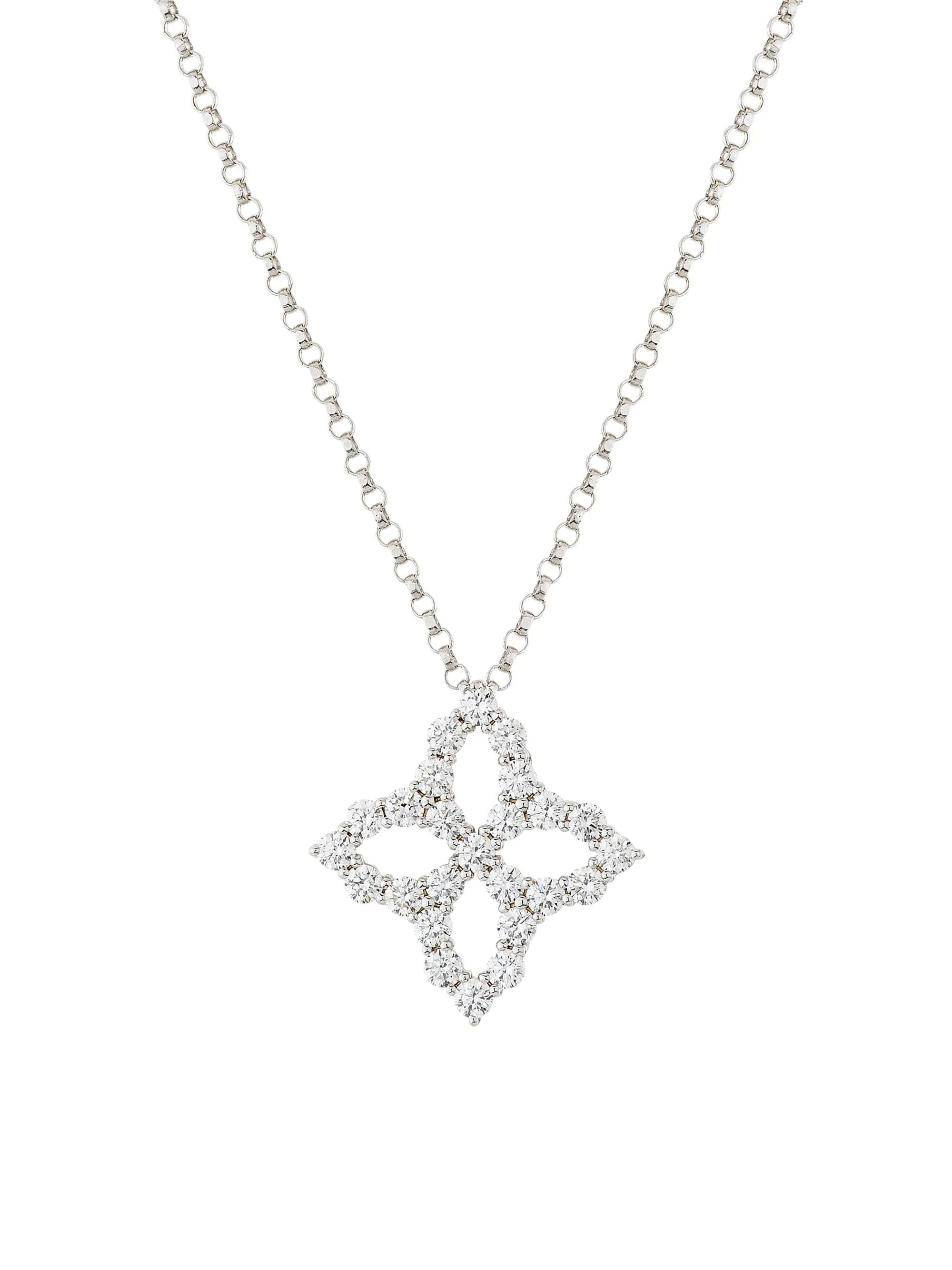 Women's Diamond Princess 18K White Gold & 0.50 TCW Diamond Necklace - White Gold - 1