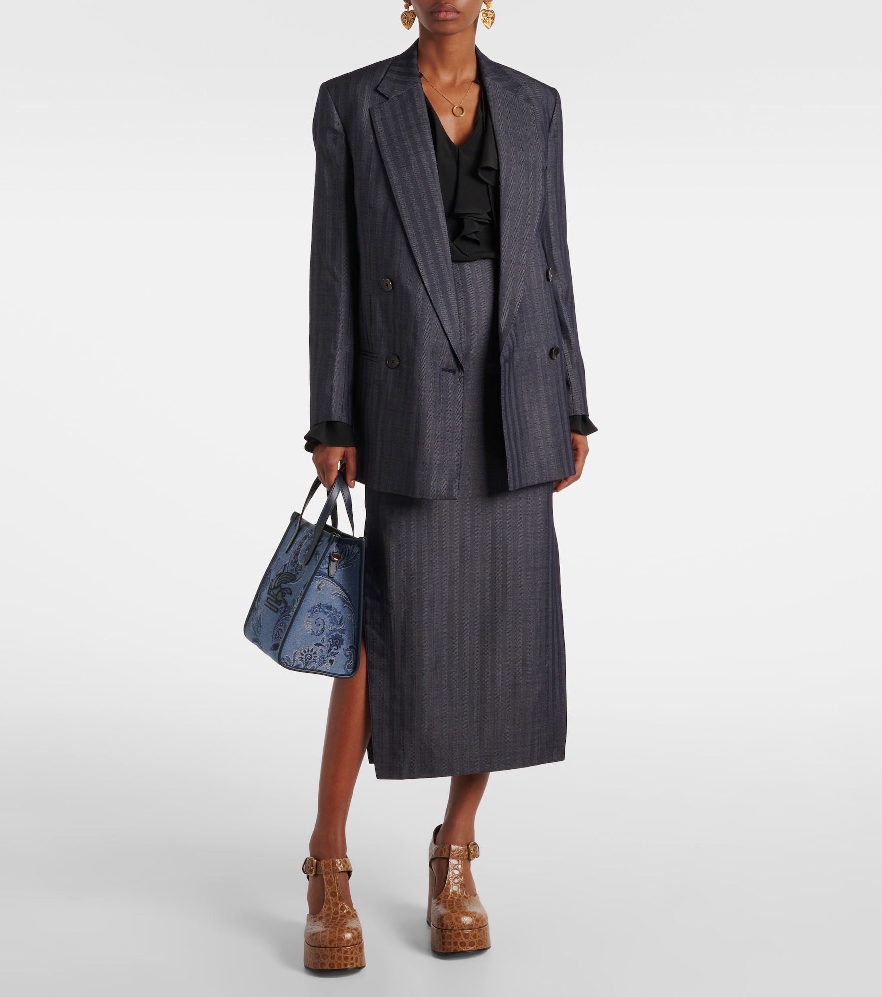 Wool-blend pencil skirt - 2