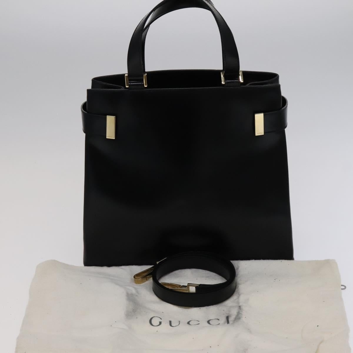 GUCCI Hand Bag Leather Black Gold 000 2046 000 2046 - 12