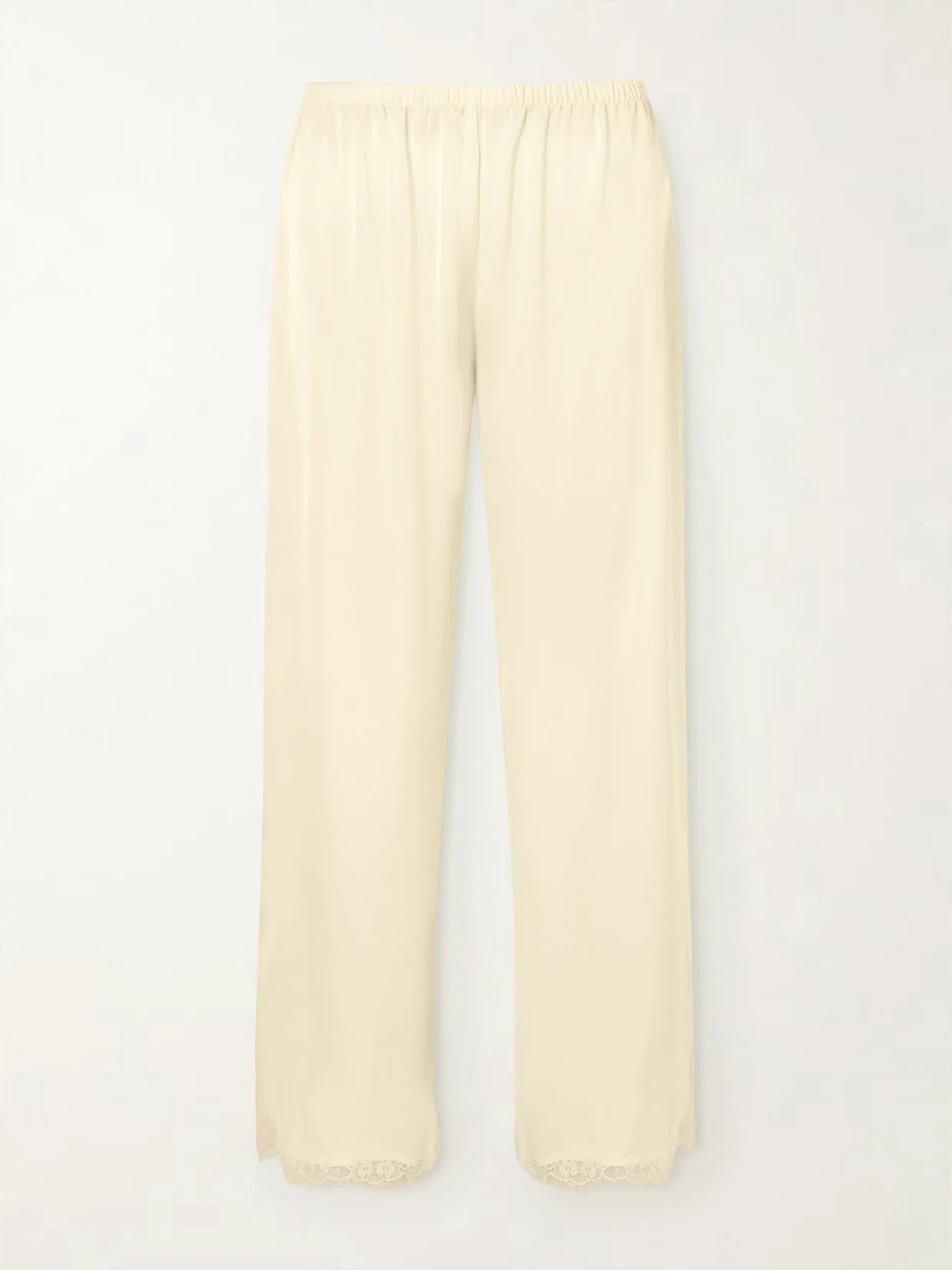 Adnina Lace-trimmed Recycled-satin Wide-leg Pants - 1