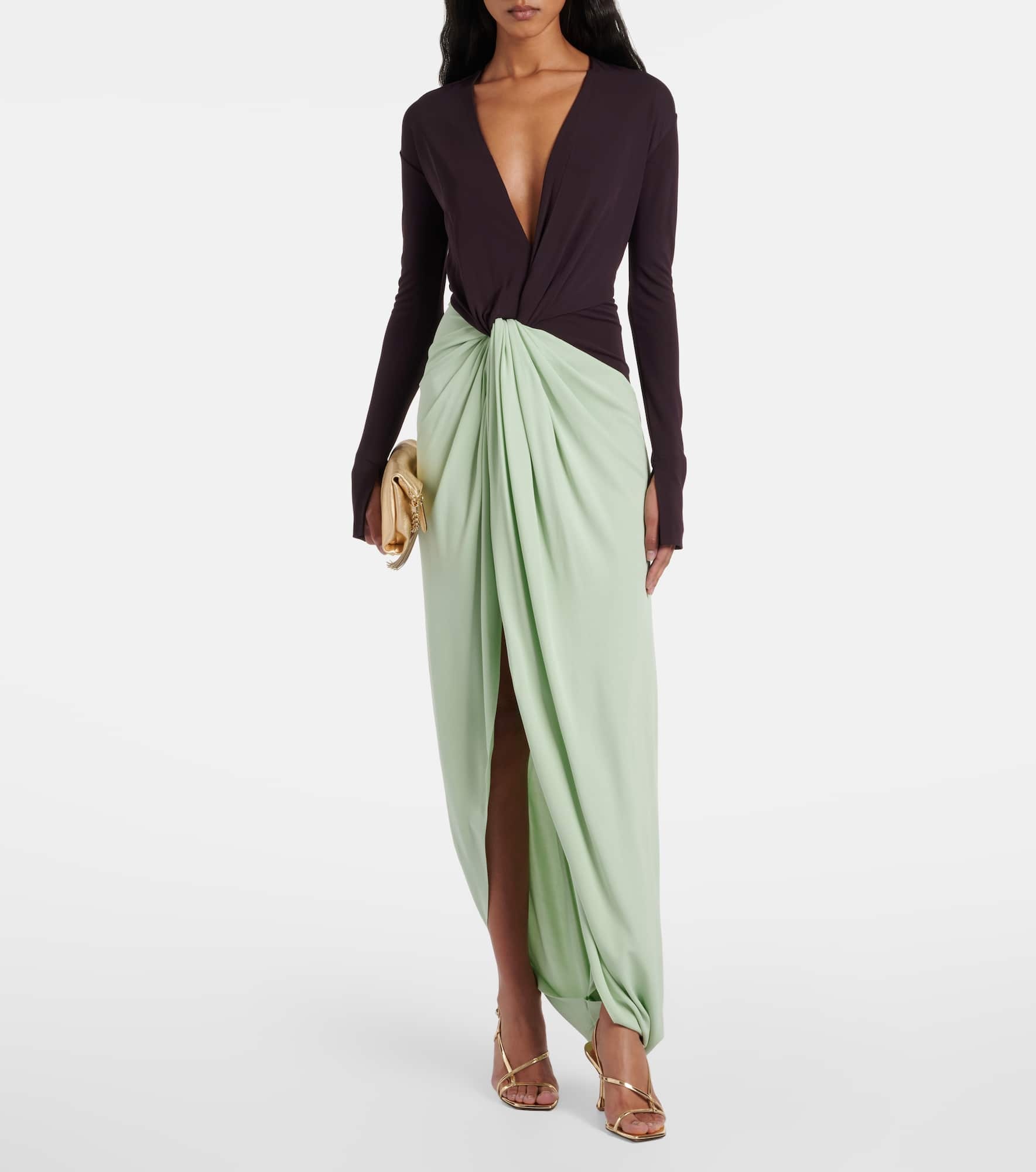 Knot-detail jersey gown - 2