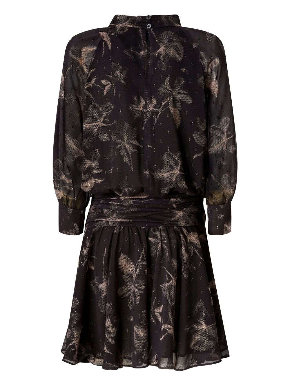 floral-print gathered mini dress - 2