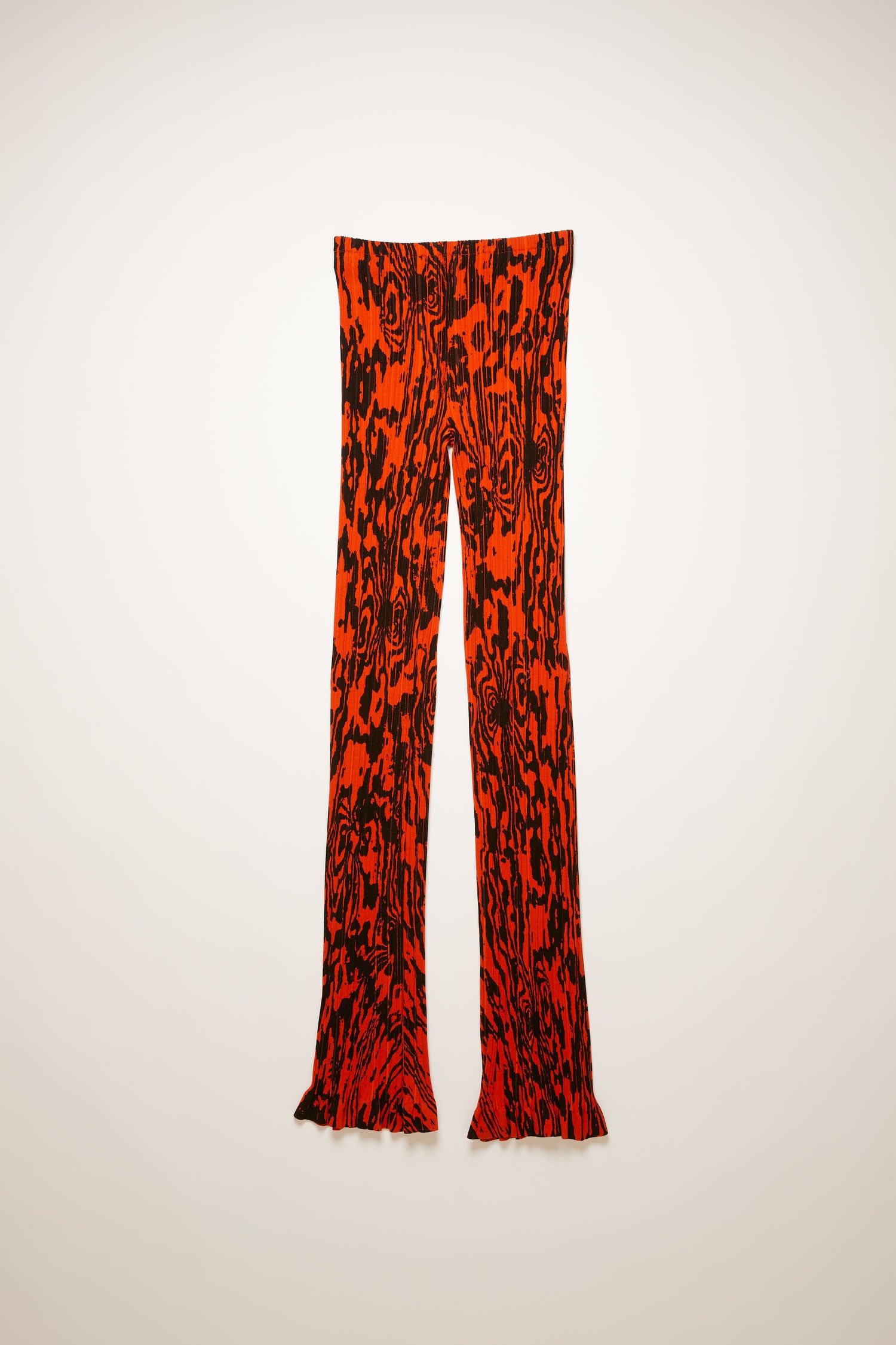 Wood-print ribbed trousers red/black - 1