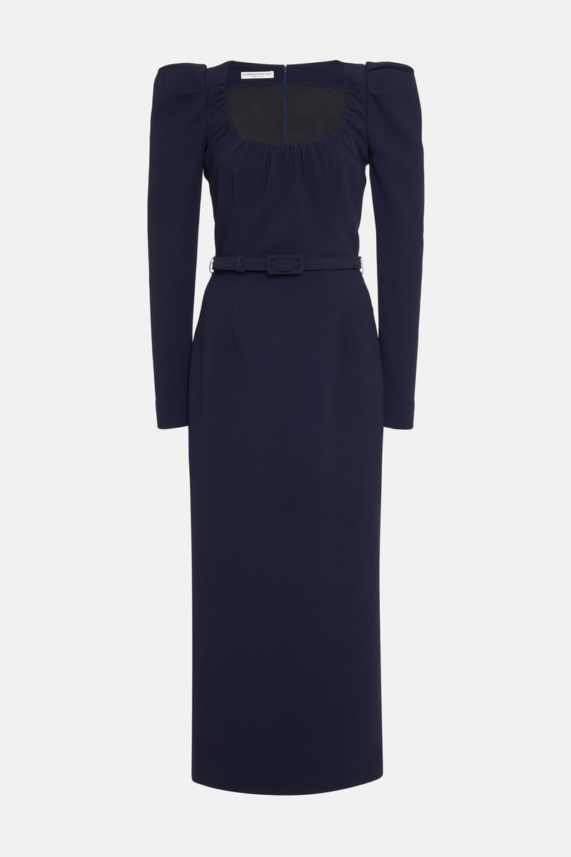 WOOL CREPE DRESS WITH BELT 1