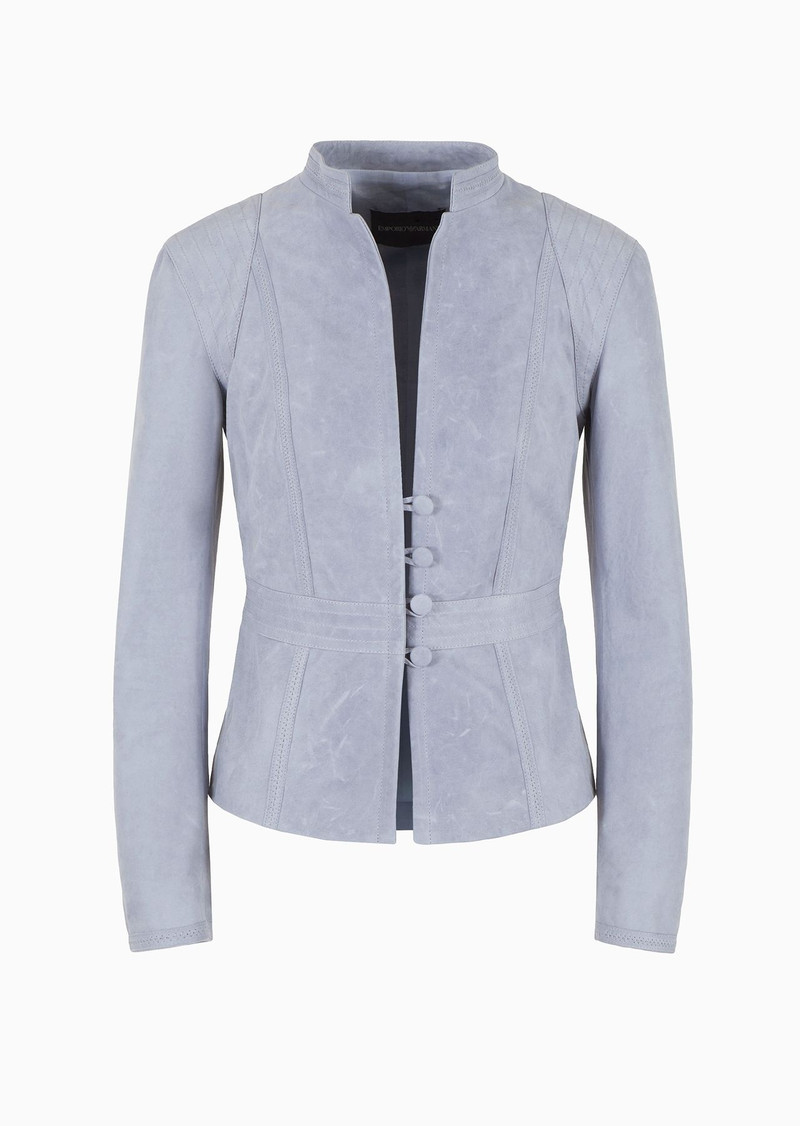 Waxed lambskin nubuck jacket 1