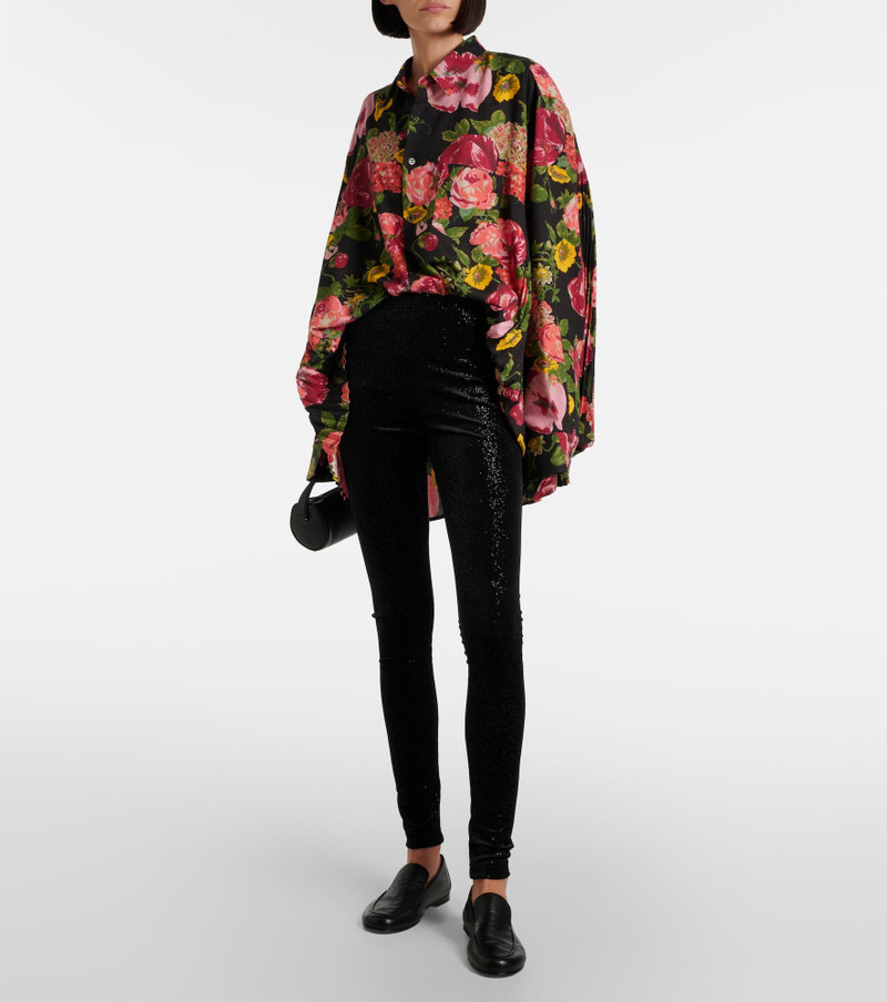 Junya Watanabe Glitter velvet leggings outlook