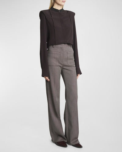 Victoria Beckham Alina Mid-Rise Straight-Leg Wool Trousers outlook