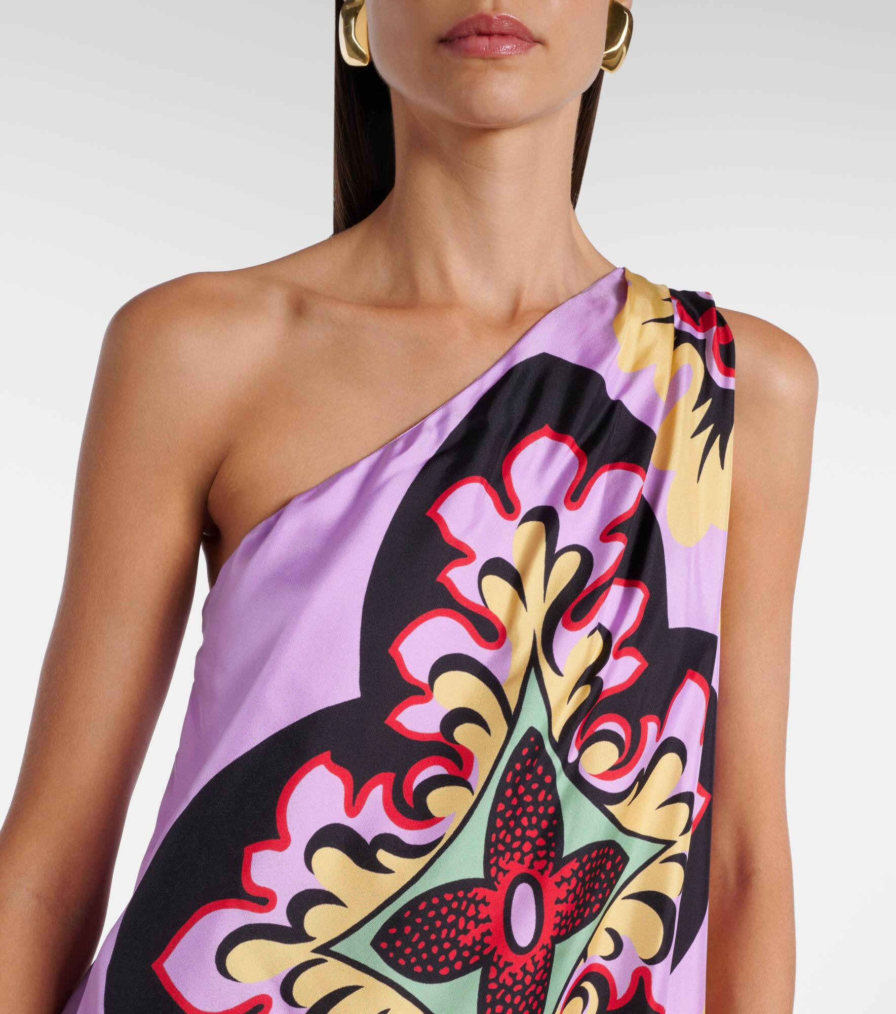 Roy printed silk twill maxi dress - 4