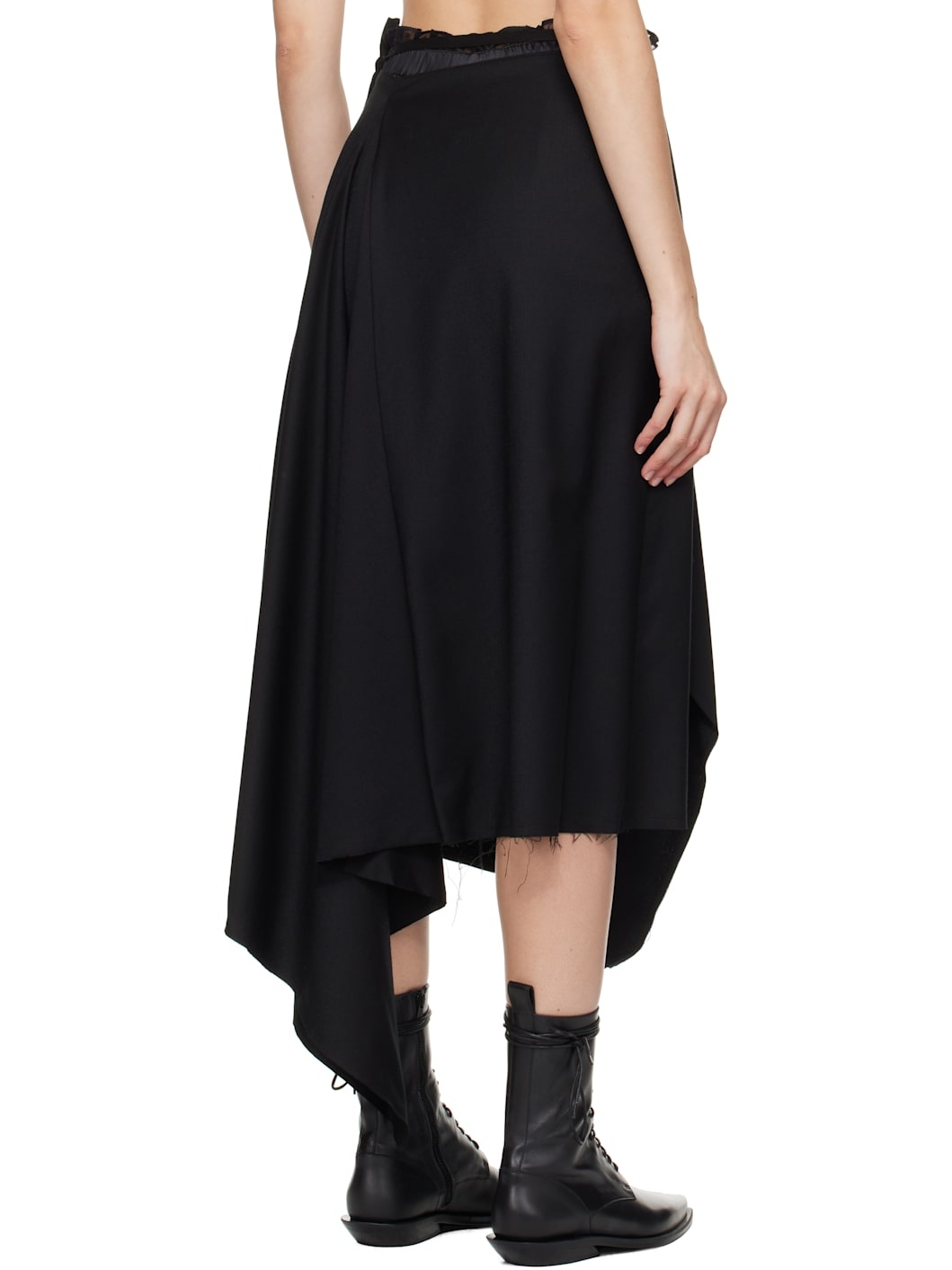Black Ylva Midi Wrap Skirt - 3