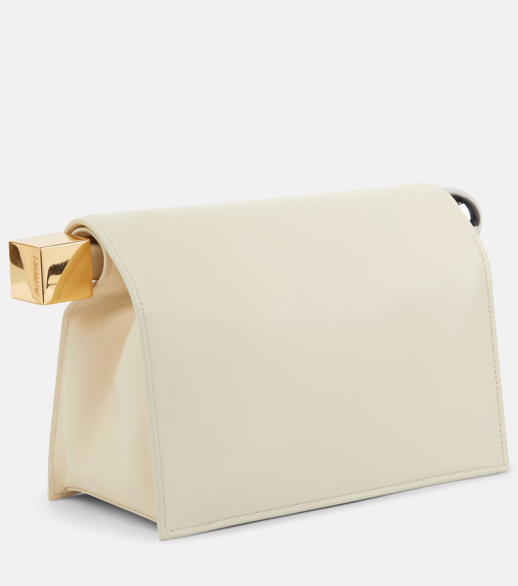 La Pochette Rond Carré leather clutch - 4