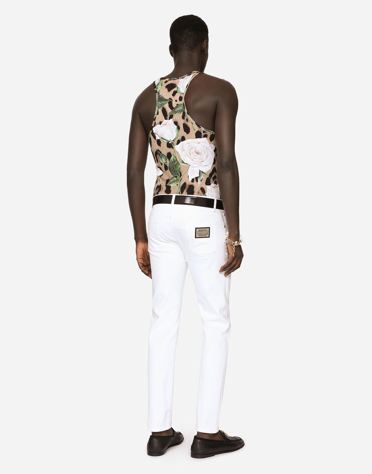 White slim-fit stretch jeans - 2
