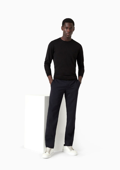 GIORGIO ARMANI Long-sleeved, crew-neck jumper in silk and cotton outlook