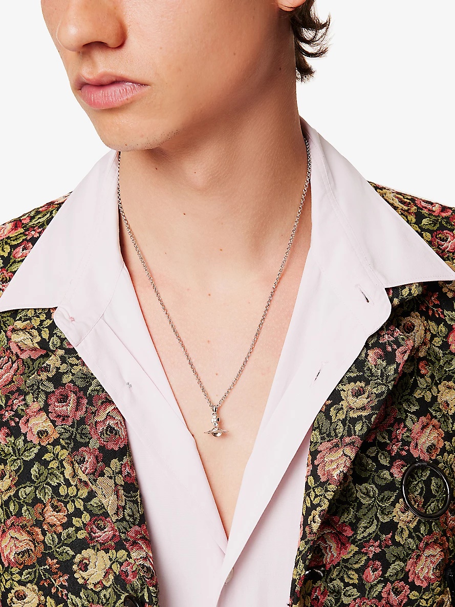 Petite Orb brass and gem-stone pendant necklace 2