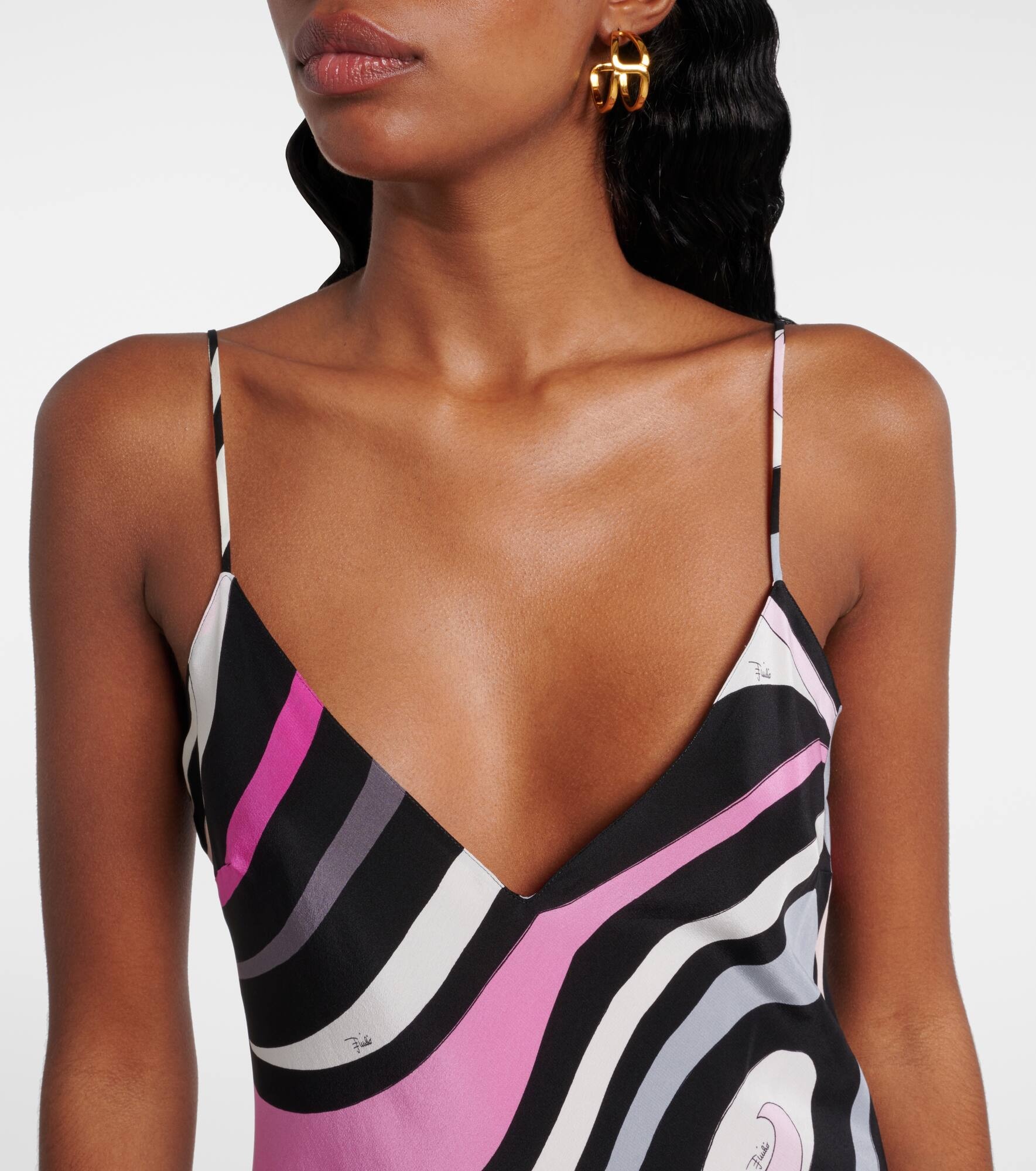 Marmo crêpe de chine slip dress - 4