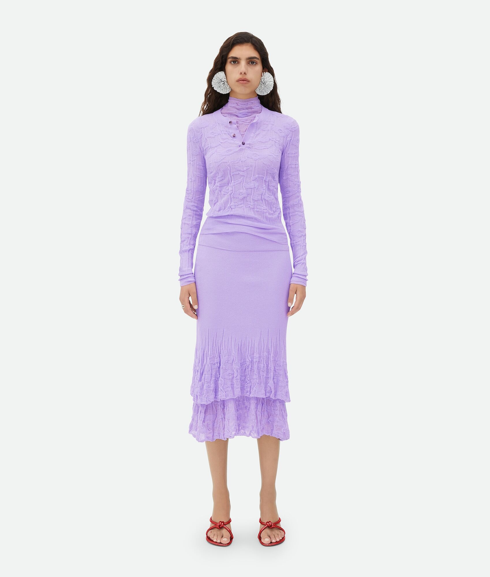 Cotton Flowers High Neck Jumper - 4