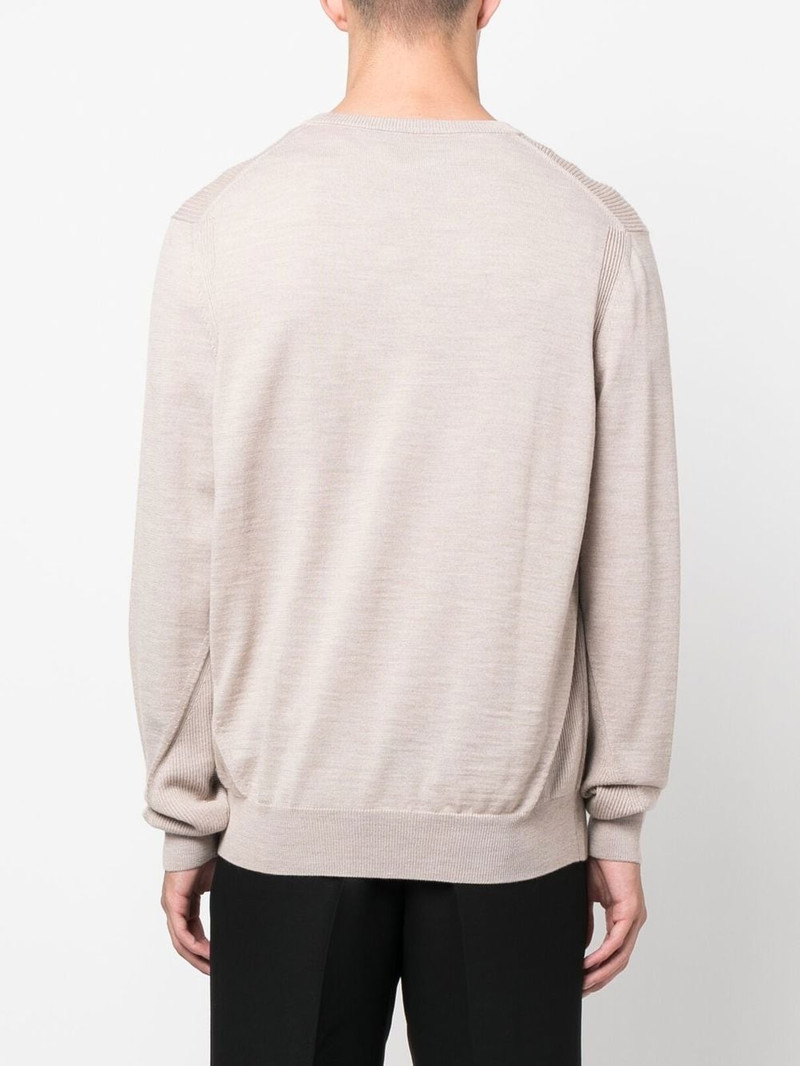 logo-patch V-neck sweater 4