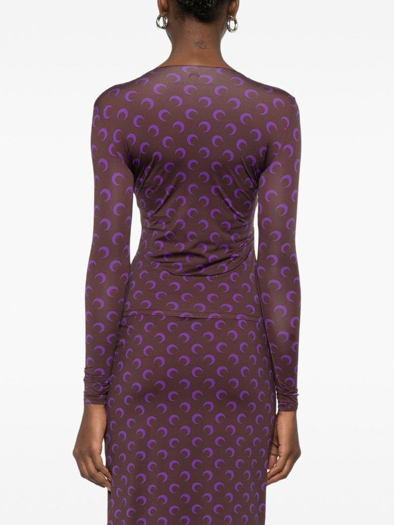 moon-print square-neck top 4
